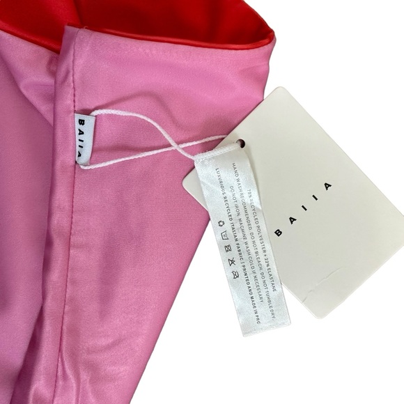 NWT Baiia Cosmopolitan Reversible Bikini Bottom Pink and Coral Red AU 26 US 22 - Picture 5 of 10